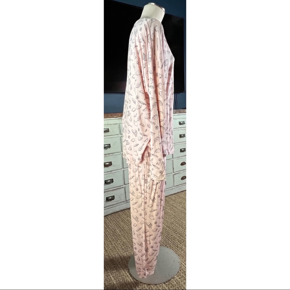 AQS Cooking Breakfast Light Pink Pajama Set PJS XXL - Picture 5 of 11